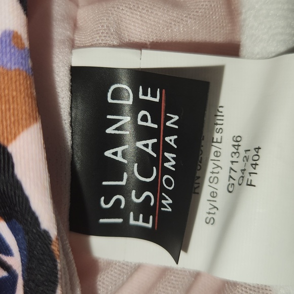 ISLAND ESCAPE TANKINI TOP SIZE 20W PINK PURPLE BLACK CHEETAH PRINT NRE WITH TAG - Picture 4 of 9